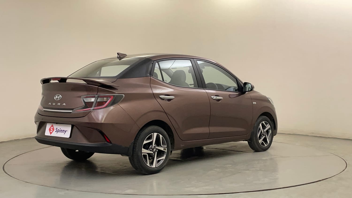 Used 2022 Hyundai Aura SX Plus 1.2 AMT Petrol Petrol Automatic exterior RIGHT REAR CORNER VIEW