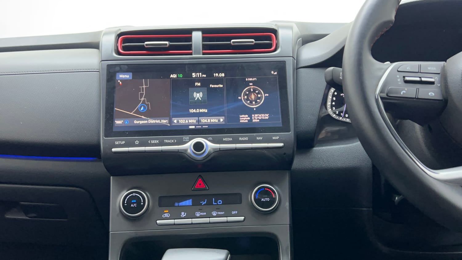 Used 2020 Hyundai Creta SX (O) 1.4 Turbo 7 DCT Petrol Automatic interior MUSIC SYSTEM & AC CONTROL VIEW