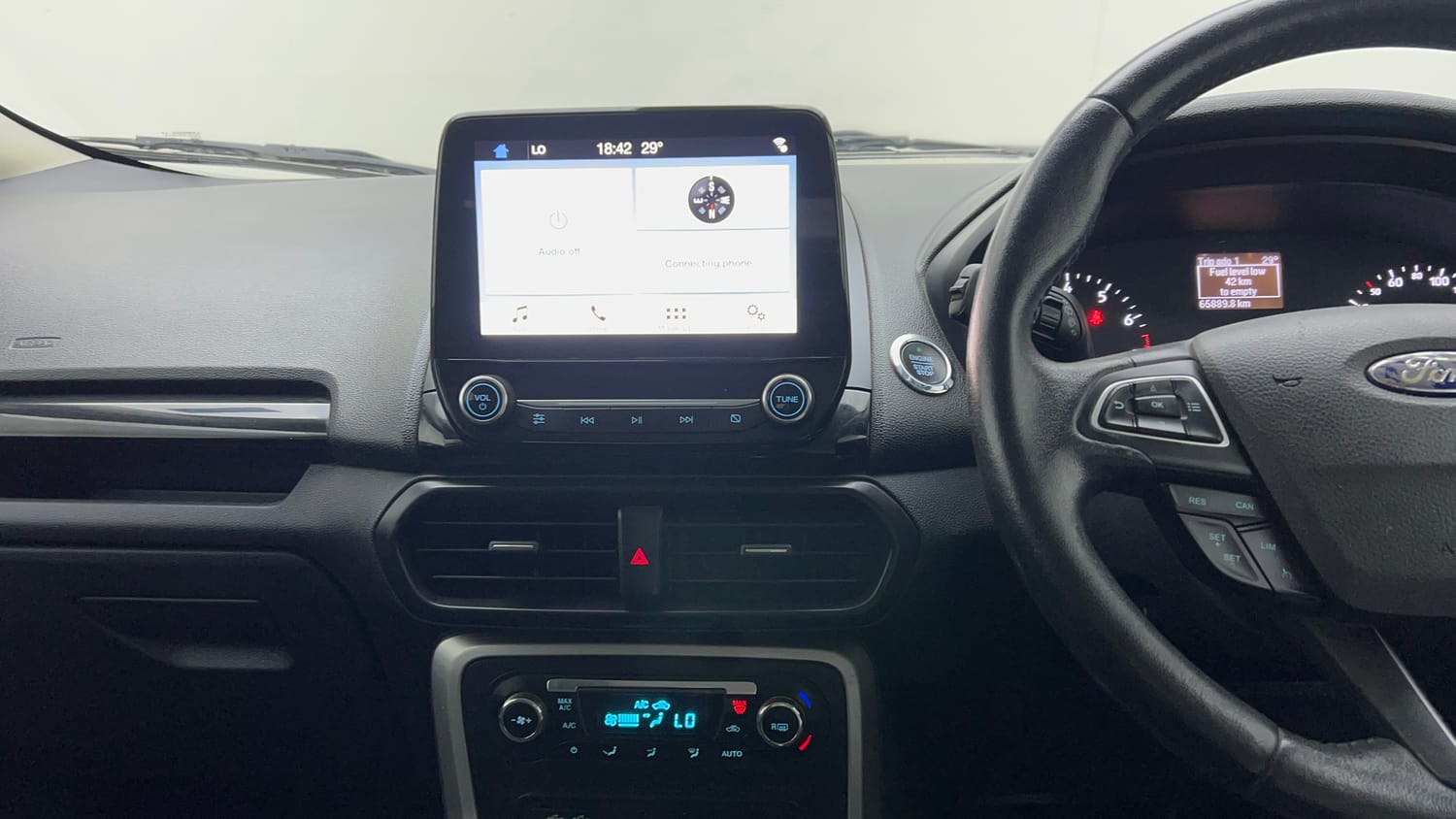 Used 2018 Ford EcoSport Titanium + 1.5L Ti-VCT Petrol Manual interior MUSIC SYSTEM & AC CONTROL VIEW