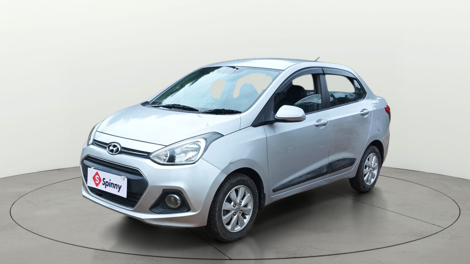 Used 2015 Hyundai Xcent S 1.2 (O) Petrol Manual exterior LEFT FRONT CORNER VIEW