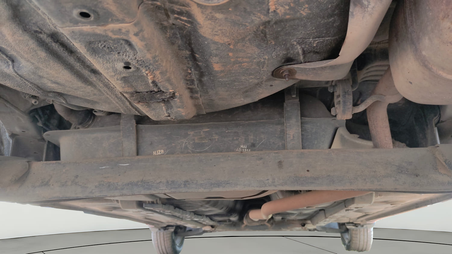 Used 2018 Hyundai Grand i10 Sportz 1.2 Kappa VTVT Dual Tone Petrol Manual extra REAR UNDERBODY VIEW (TAKEN FROM REAR)