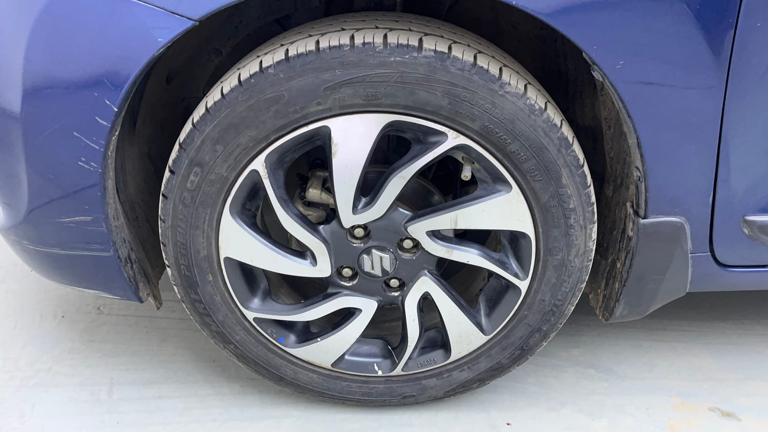 Used 2020 Maruti Suzuki Baleno Zeta Automatic Petrol Automatic tyres LEFT FRONT TYRE RIM VIEW