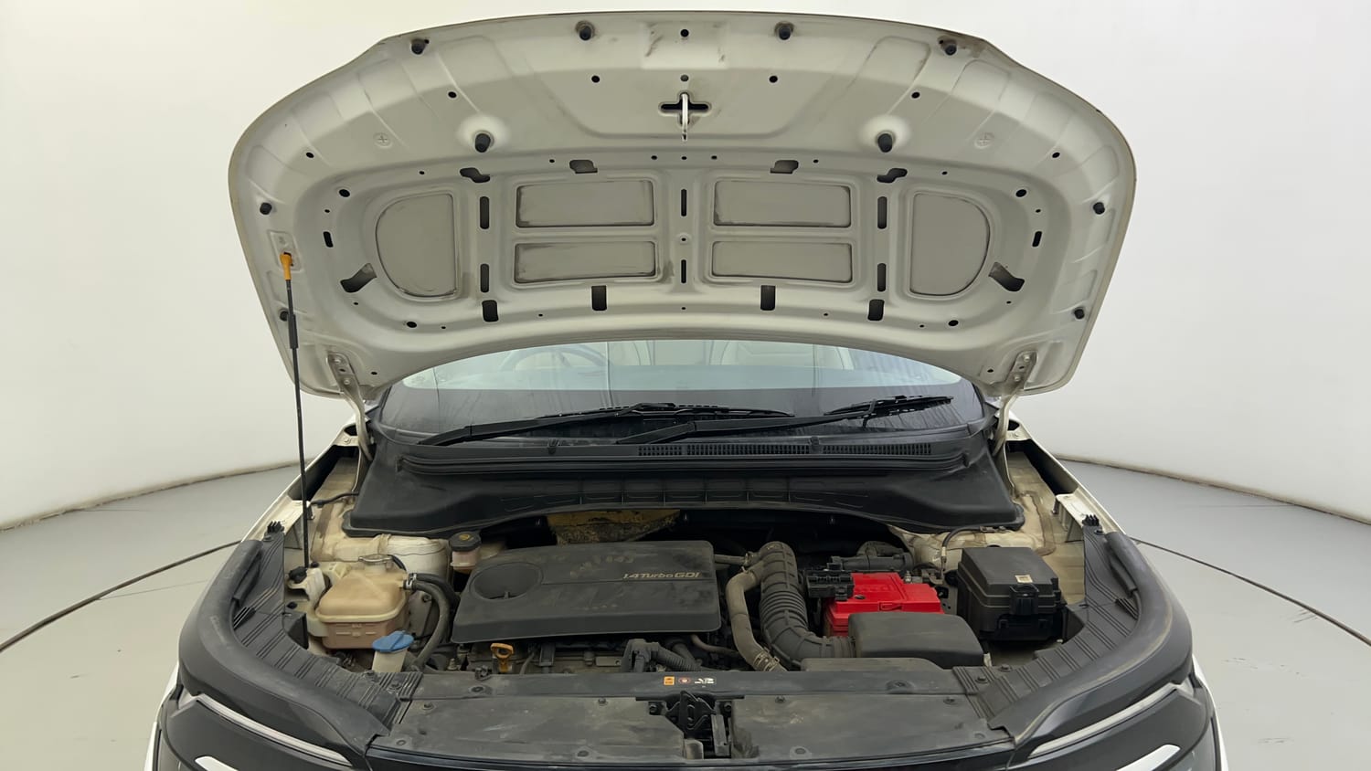Used 2022 Kia Carens Luxury Plus 1.4 Petrol 7 STR Petrol Manual engine ENGINE & BONNET OPEN FRONT VIEW