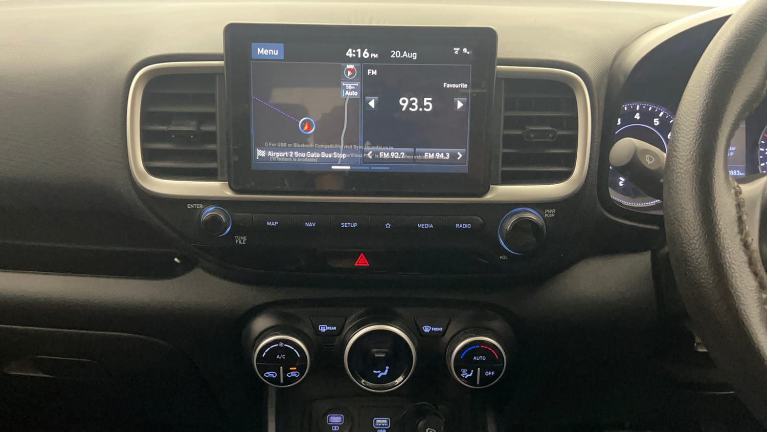 Used 2019 Hyundai Venue SX Plus 1.0 Turbo DCT Petrol Automatic interior MUSIC SYSTEM & AC CONTROL VIEW