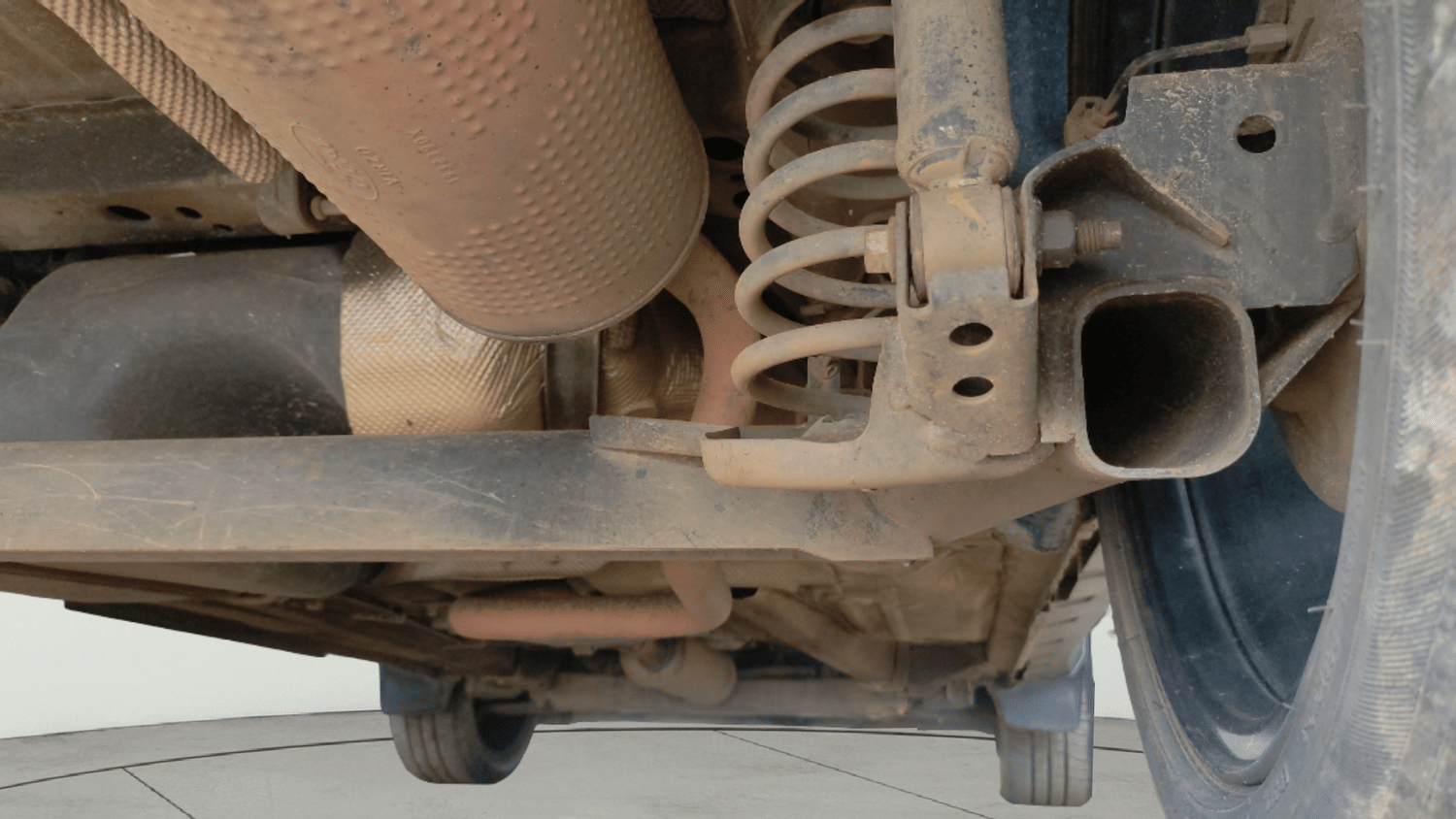 Used 2018 Ford EcoSport Titanium + 1.5L Ti-VCT AT Petrol Automatic extra REAR RIGHT UNDERBODY VIEW