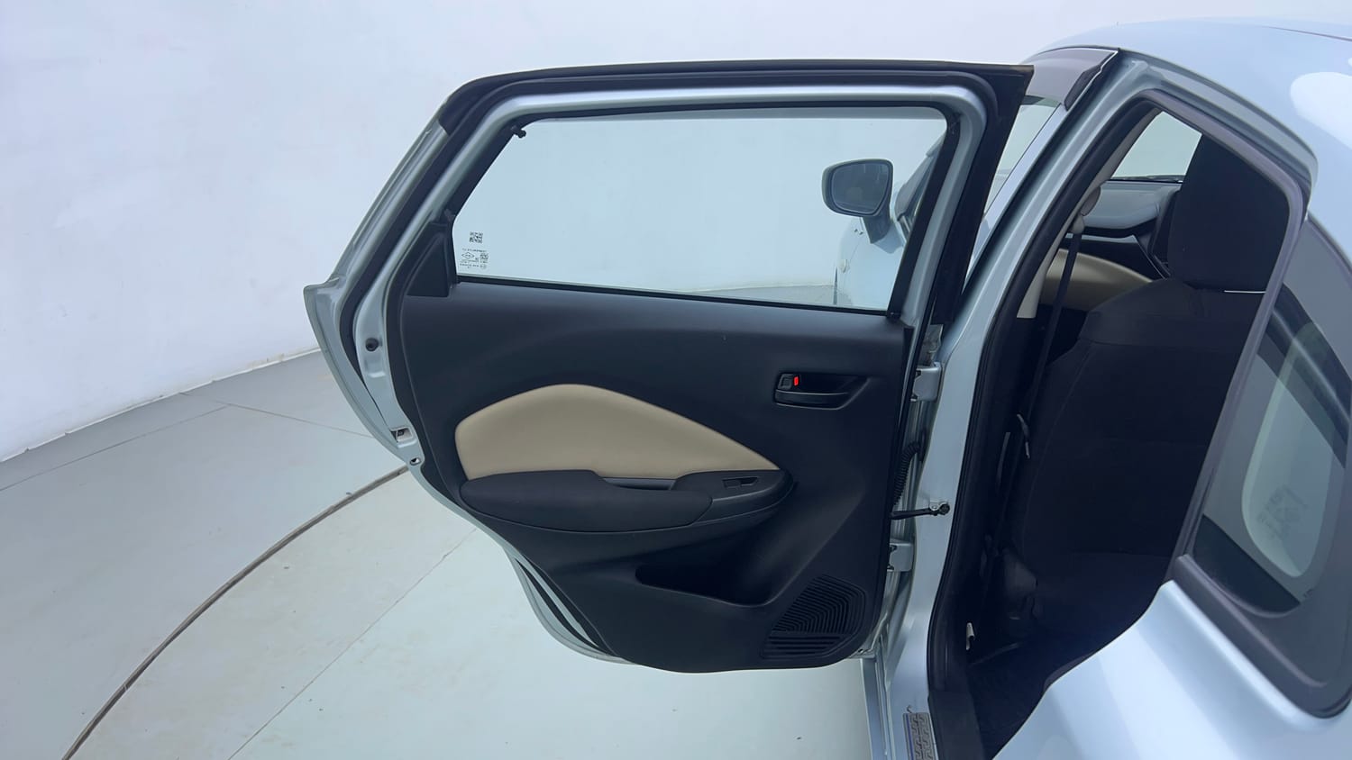 Used 2024 Toyota Glanza E Petrol Manual interior LEFT REAR DOOR OPEN VIEW