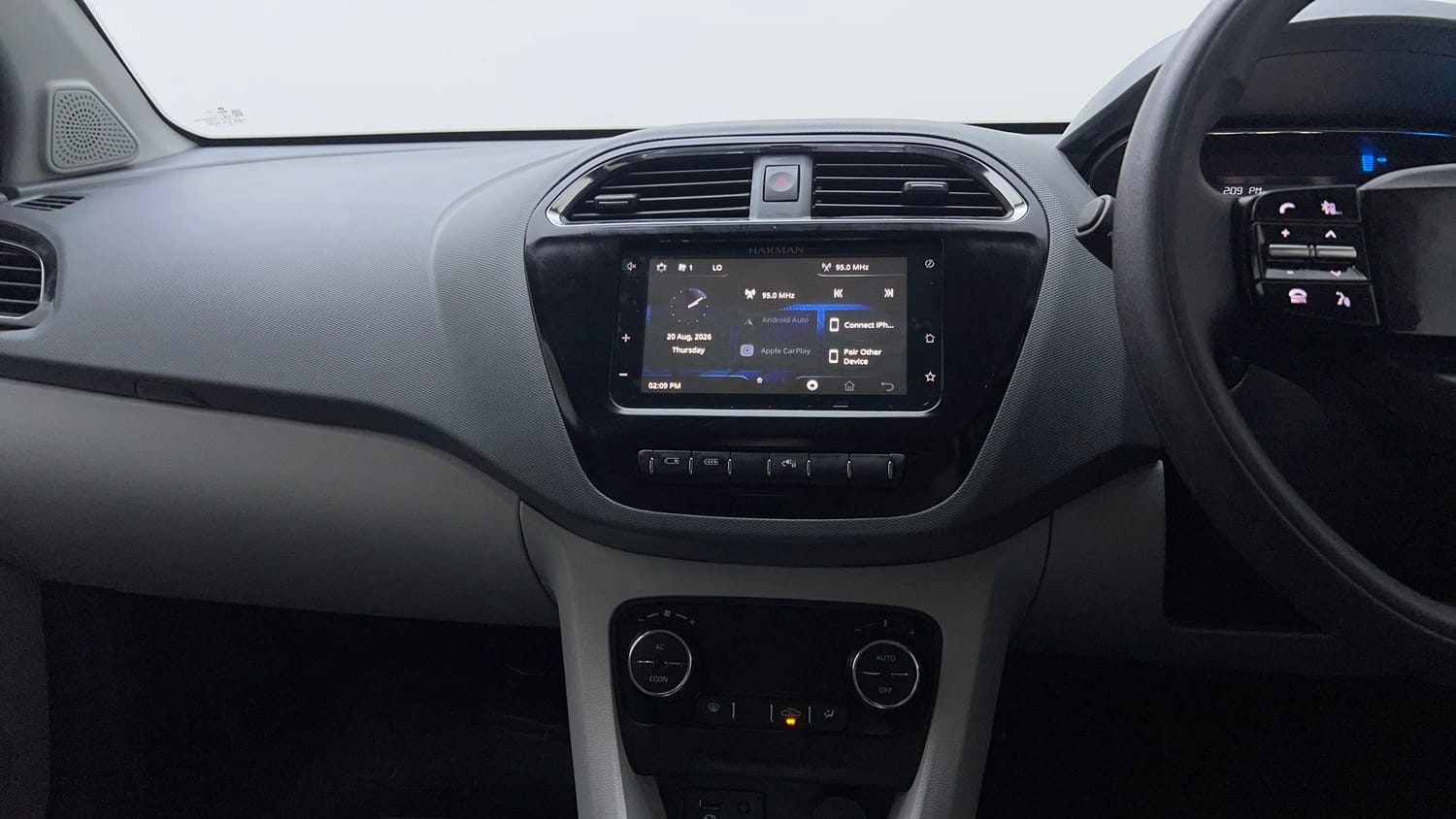 Used 2026 Tata Tiago EV XT Medium Range Electric Automatic interior MUSIC SYSTEM & AC CONTROL VIEW