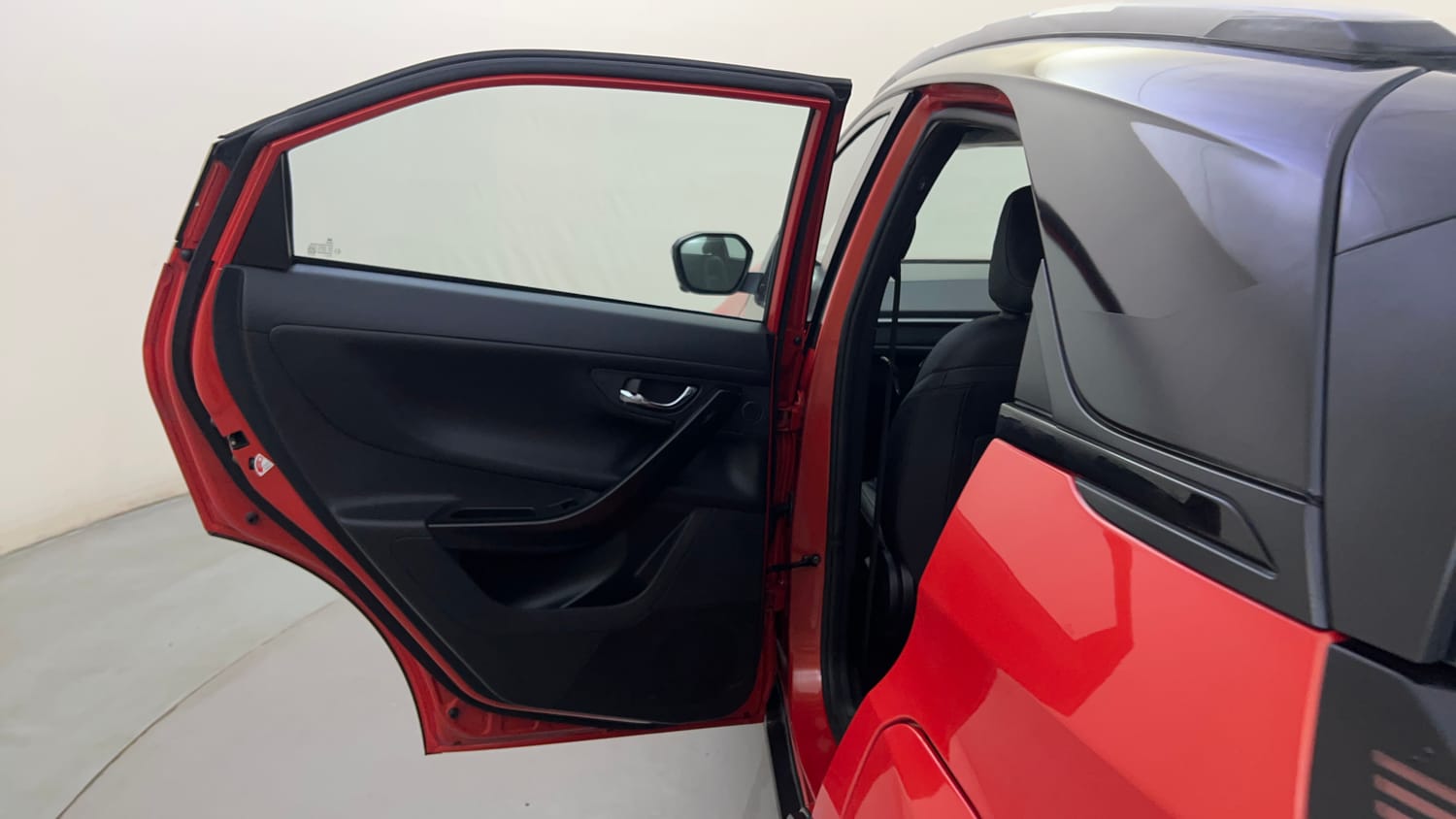 Used 2023 Tata Nexon Fearless Plus S 1.2 Revotron Petrol 7DCA DT Petrol Automatic interior LEFT REAR DOOR OPEN VIEW