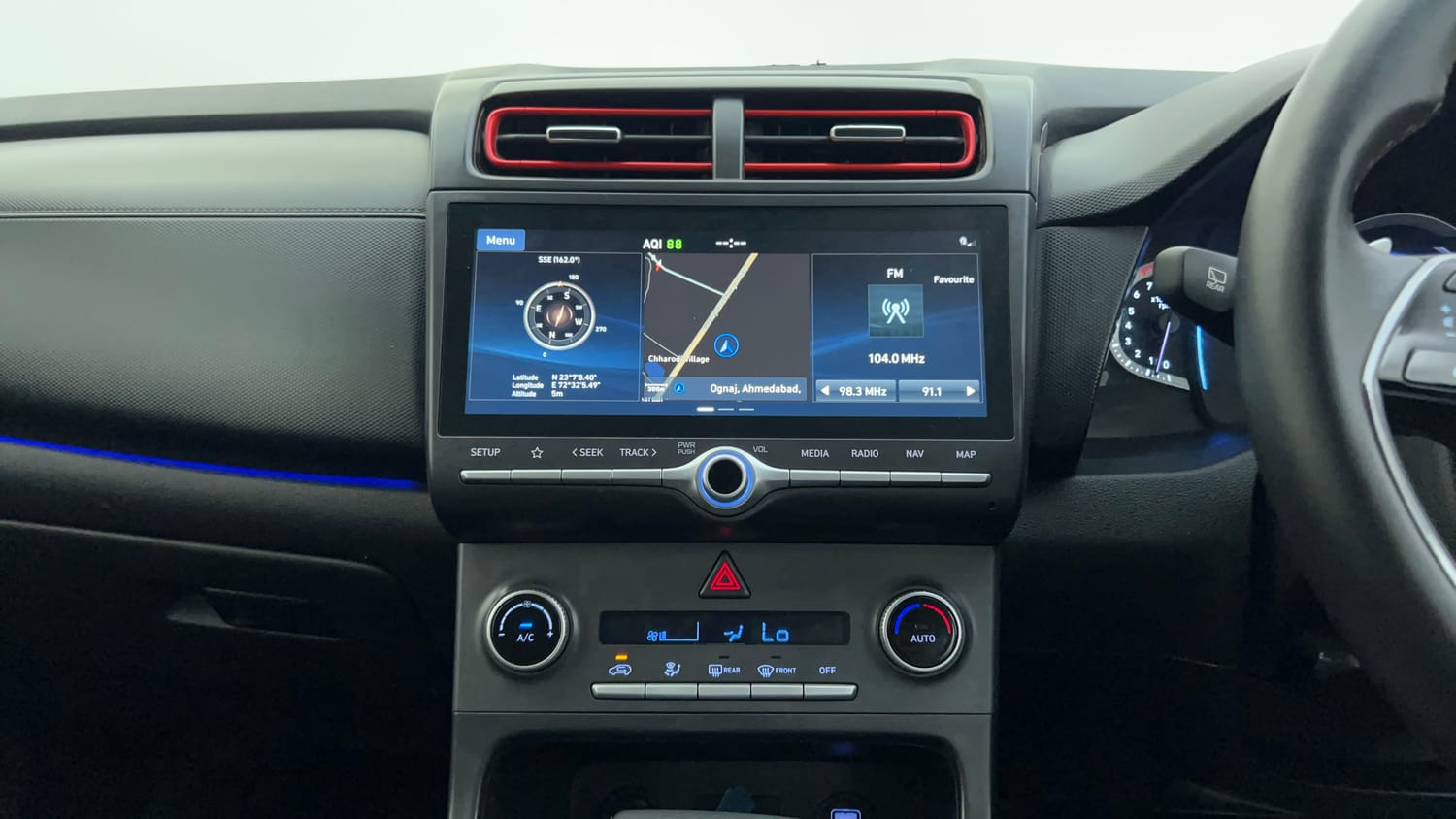 Used 2020 Hyundai Creta SX (O) 1.4 Turbo 7 DCT Petrol Automatic interior MUSIC SYSTEM & AC CONTROL VIEW