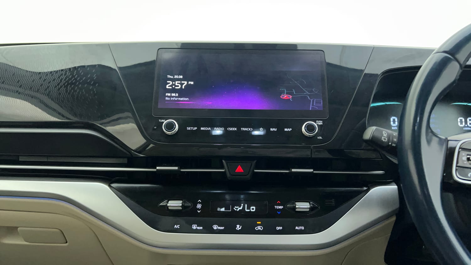 Used 2022 Kia Carens Luxury Plus 1.4 Petrol 7 STR Petrol Manual interior MUSIC SYSTEM & AC CONTROL VIEW