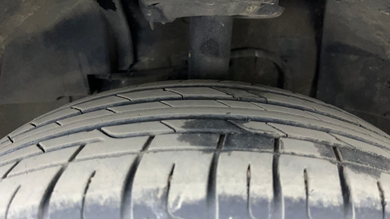 Used 2024 Tata Nexon Fearless Plus S 1.2 Revotron Petrol 6MT DT Petrol Manual tyres LEFT FRONT TYRE TREAD VIEW
