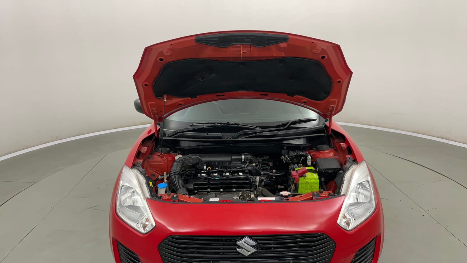 Used 2019 Maruti Suzuki Swift LXi Petrol Manual engine ENGINE & BONNET OPEN FRONT VIEW