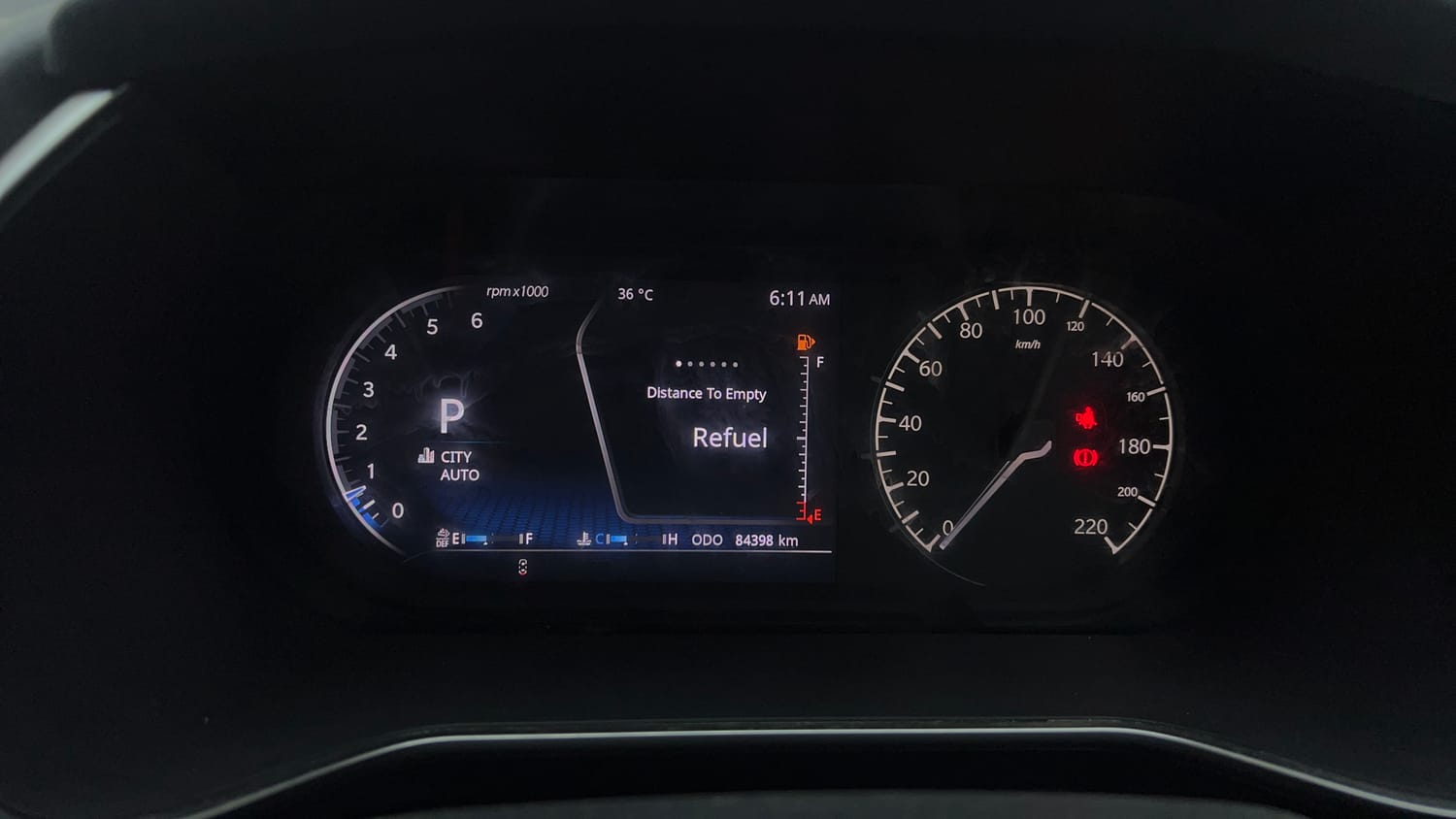 Used 2021 Tata Harrier XZA Plus Dual Tone Diesel Automatic interior CLUSTERMETER VIEW