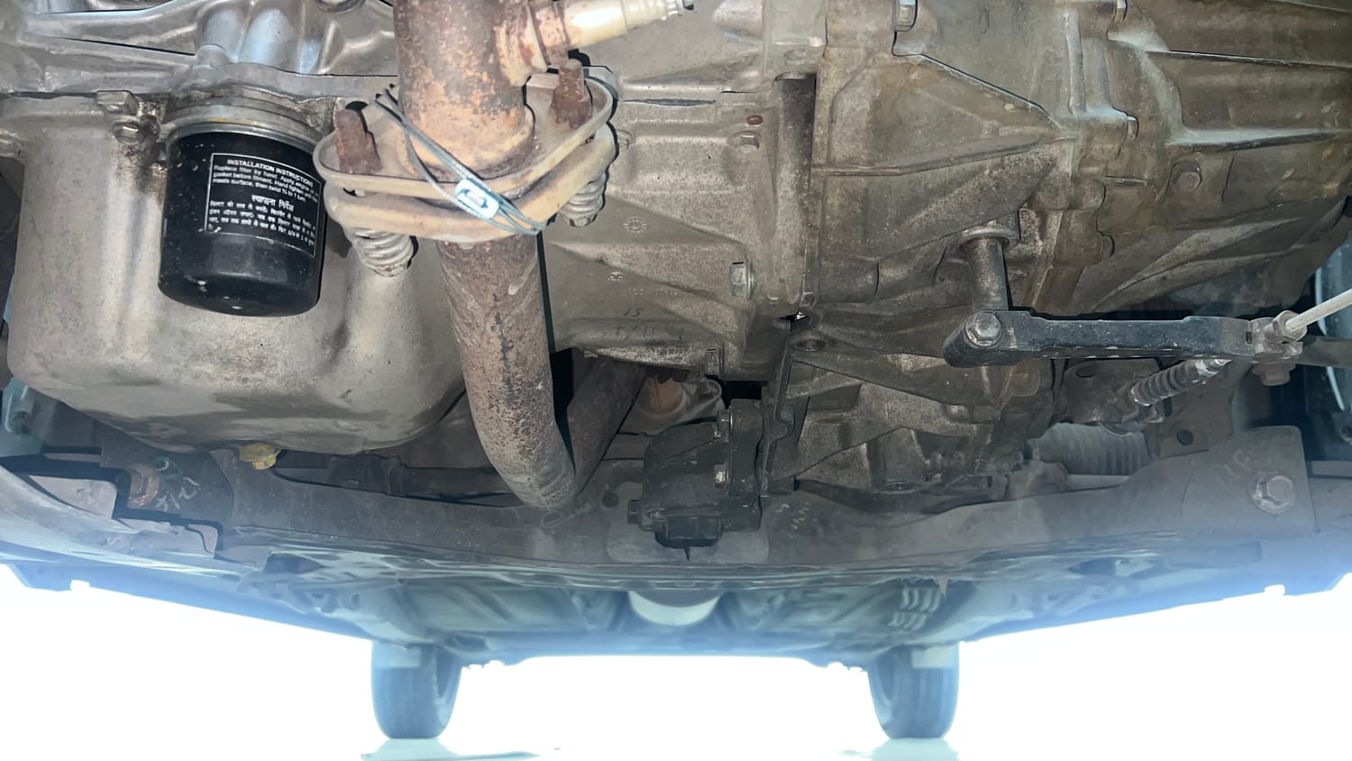 Used 2017 Maruti Suzuki Baleno Delta 1.2 Petrol Manual extra FRONT LEFT UNDERBODY VIEW