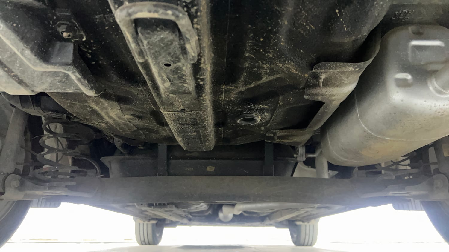 Used 2020 Hyundai Aura SX 1.2 Petrol Petrol Manual extra REAR UNDERBODY VIEW (TAKEN FROM REAR)