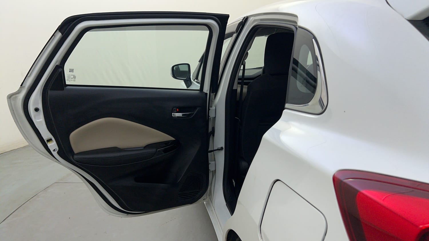 Used 2024 Toyota Glanza G Petrol Manual interior LEFT REAR DOOR OPEN VIEW