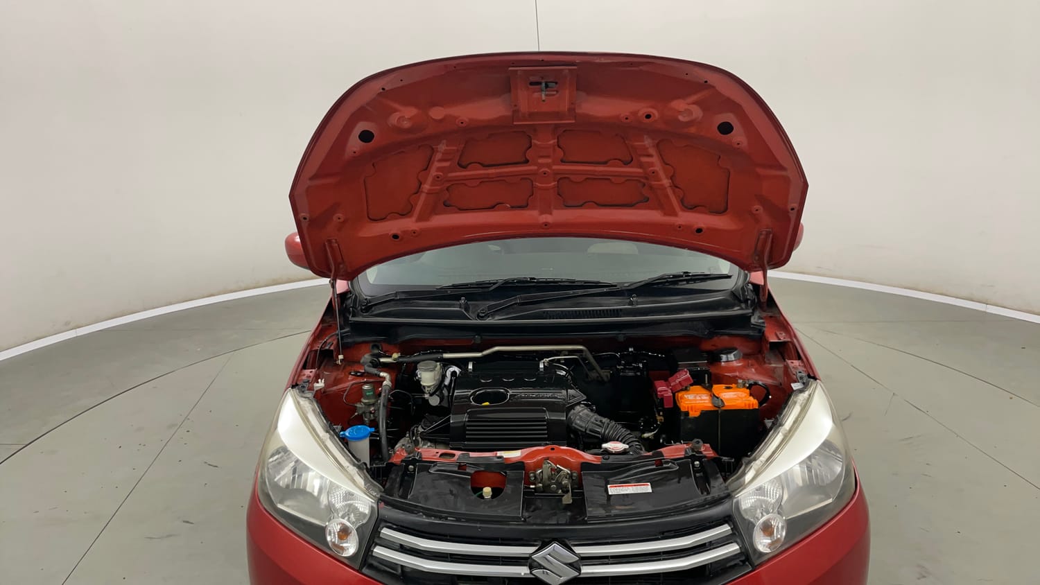 Used 2015 Maruti Suzuki Celerio VXi AMT Petrol Automatic engine ENGINE & BONNET OPEN FRONT VIEW