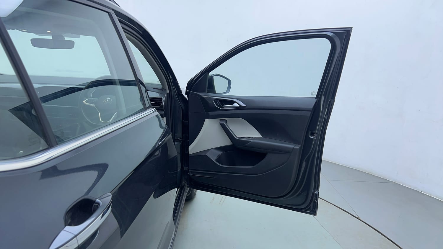 Used 2022 Volkswagen Taigun Topline 1.0 TSI AT Petrol Automatic interior RIGHT FRONT DOOR OPEN VIEW