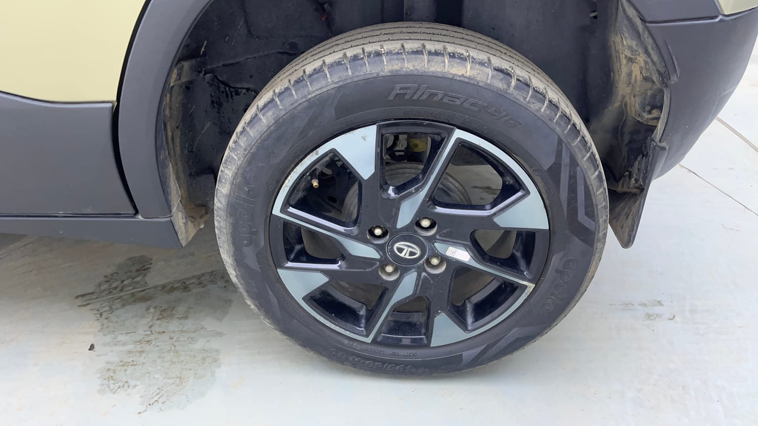 Used 2022 Tata Punch Kaziranga Creative MT Petrol Manual tyres LEFT REAR TYRE RIM VIEW