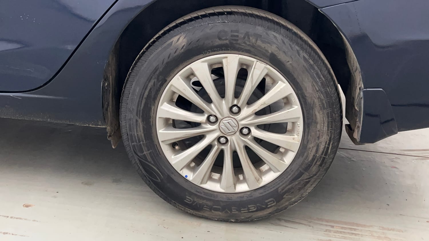 Used 2022 Maruti Suzuki Ciaz Zeta 1.5 Petrol Manual tyres LEFT REAR TYRE RIM VIEW