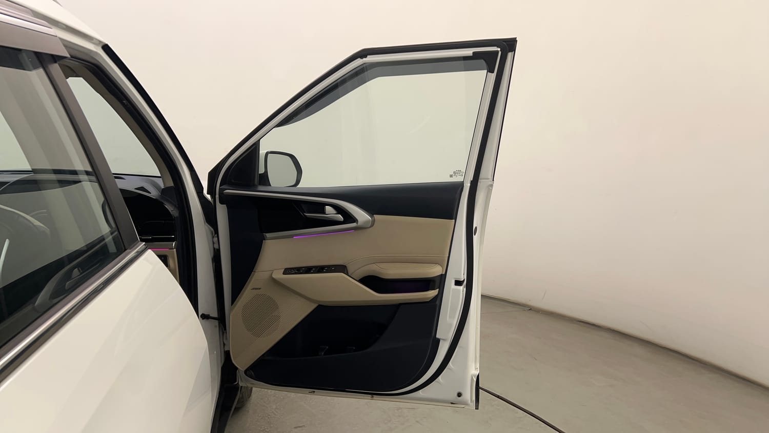 Used 2023 Kia Carens Luxury Plus 1.4 Petrol 7 STR Petrol Manual interior RIGHT FRONT DOOR OPEN VIEW
