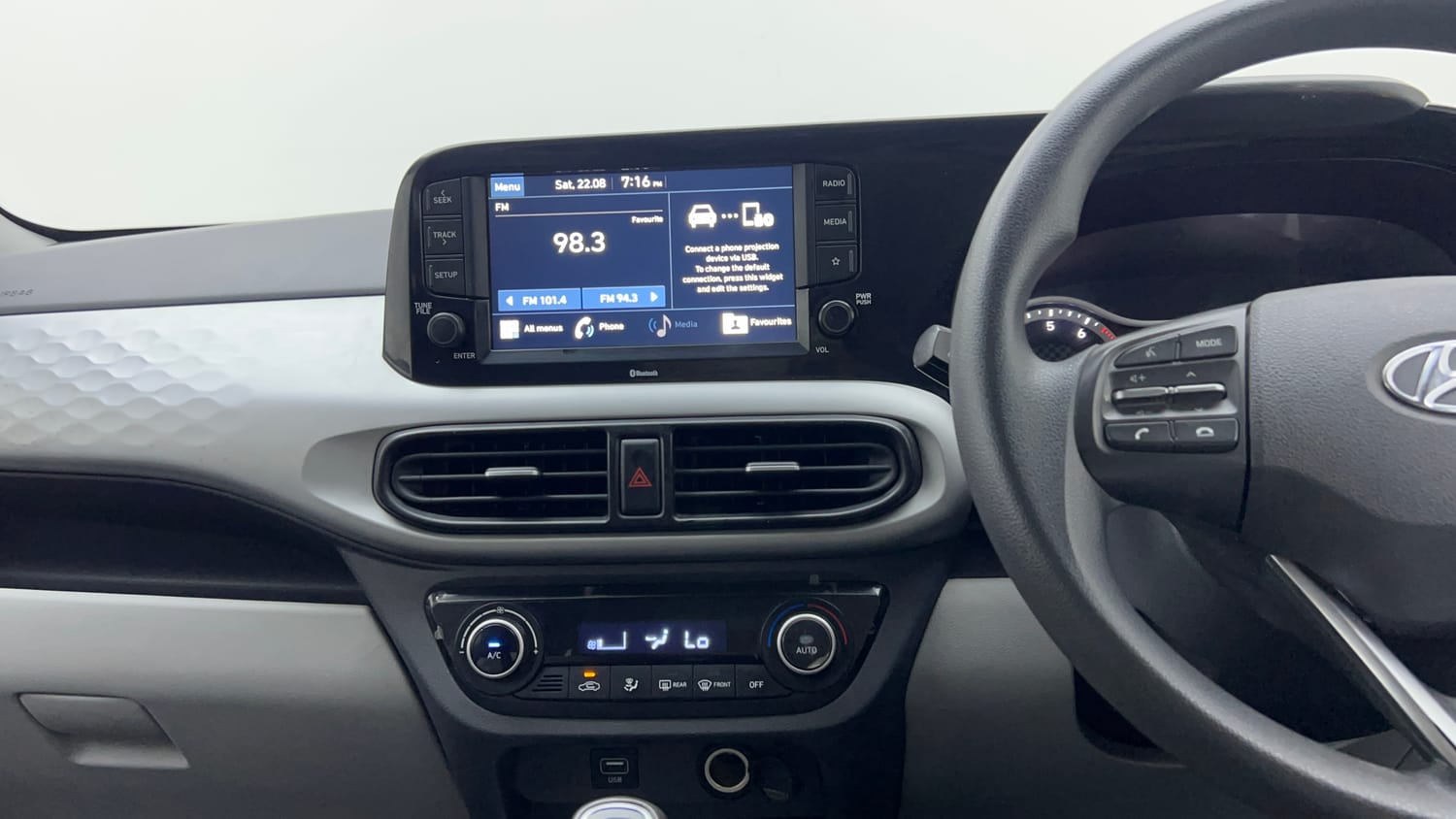 Used 2021 Hyundai Grand i10 Nios Sportz 1.2 Kappa VTVT Petrol Manual interior MUSIC SYSTEM & AC CONTROL VIEW