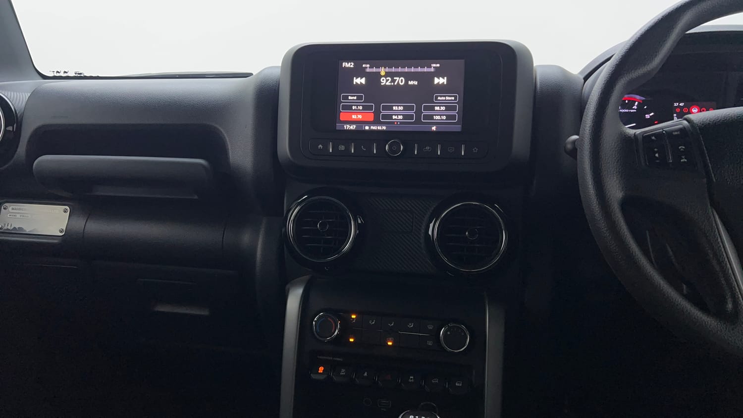 Used 2025 Mahindra Thar LX Hard Top Petrol MT 4WD Petrol Manual interior MUSIC SYSTEM & AC CONTROL VIEW