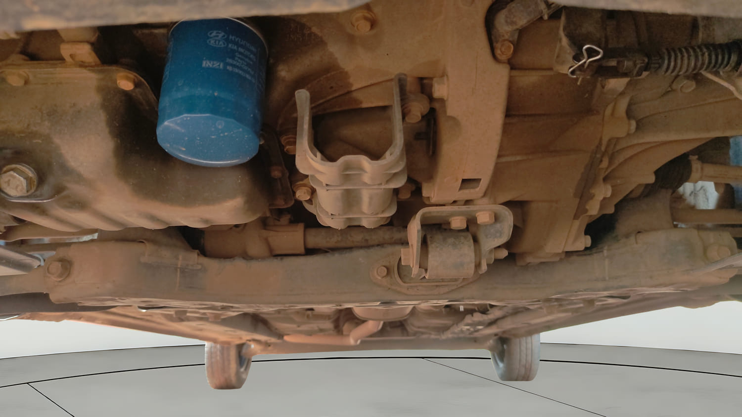 Used 2018 Hyundai Grand i10 Sportz 1.2 Kappa VTVT Petrol Manual extra FRONT LEFT UNDERBODY VIEW