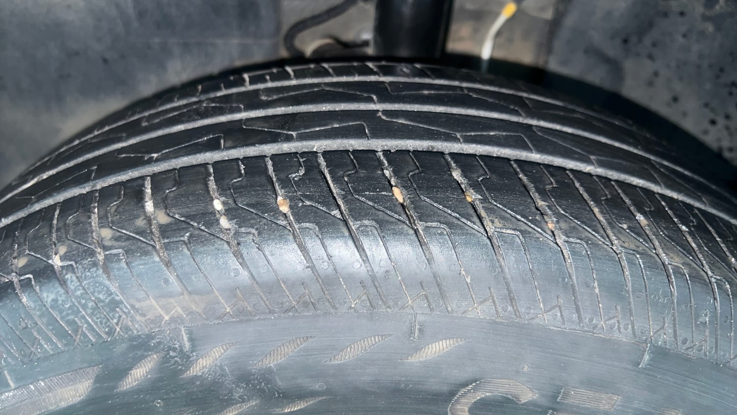 Used 2025 Tata Punch Pure MT Petrol Manual tyres LEFT FRONT TYRE TREAD VIEW