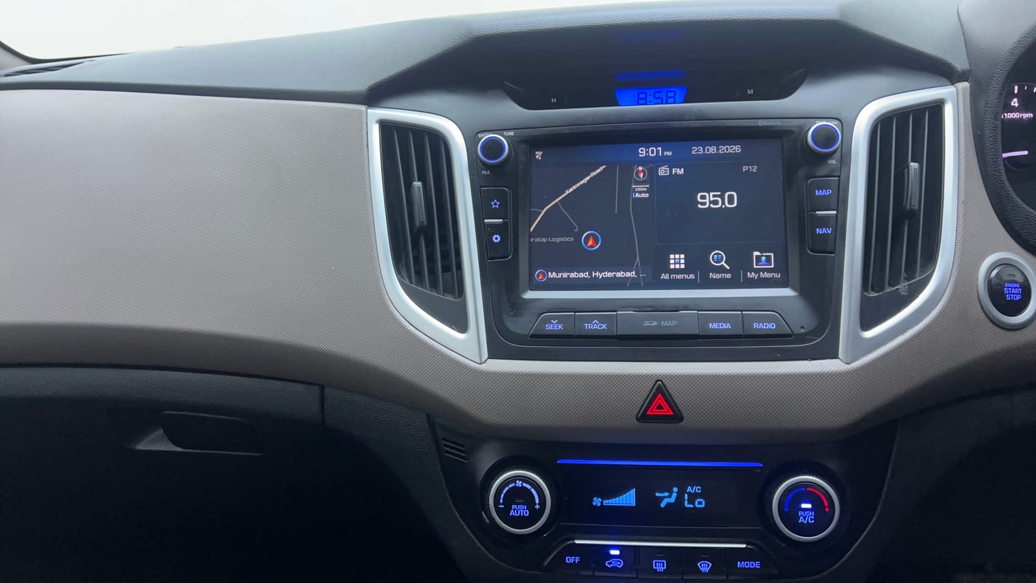 Used 2019 Hyundai Creta SX 1.6 AT Petrol Petrol Automatic interior MUSIC SYSTEM & AC CONTROL VIEW