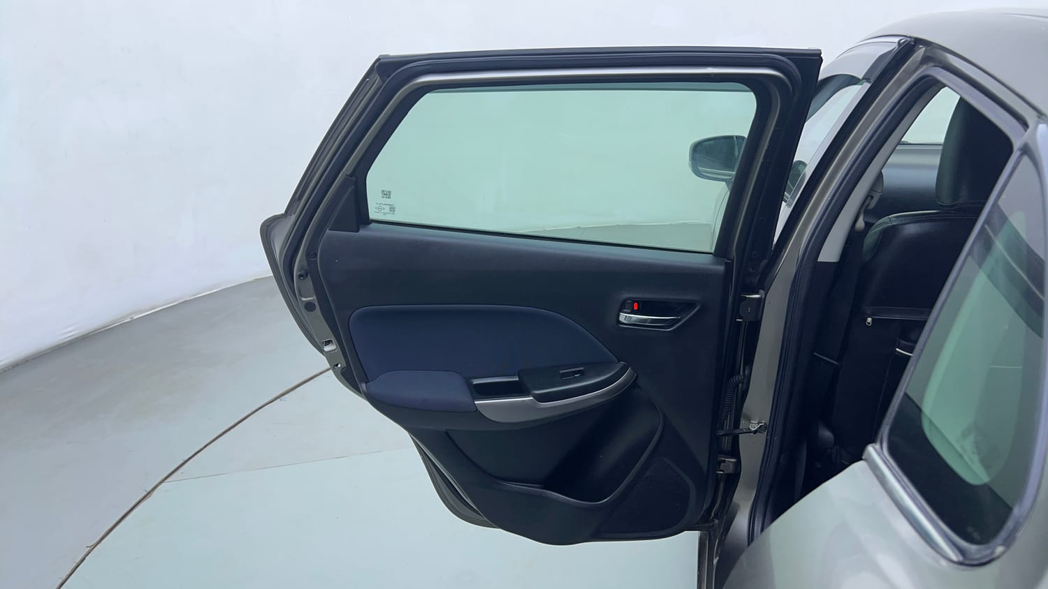 Used 2021 Toyota Glanza V CVT Petrol Automatic interior LEFT REAR DOOR OPEN VIEW