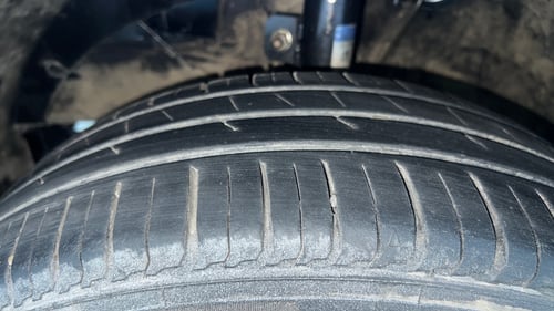 Used 2017 Maruti Suzuki Baleno Delta 1.2 Petrol Manual tyres LEFT FRONT TYRE TREAD VIEW