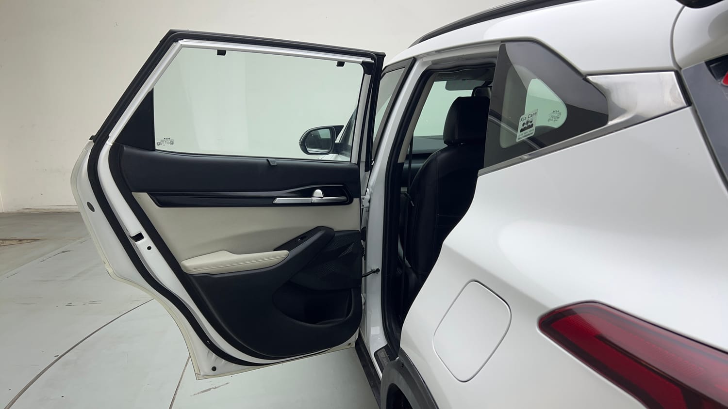 Used 2023 Kia Seltos HTX 1.5 Petrol Manual interior LEFT REAR DOOR OPEN VIEW