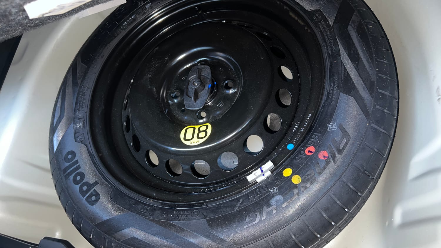 Used 2024 Toyota Glanza V Petrol Manual tyres SPARE TYRE VIEW