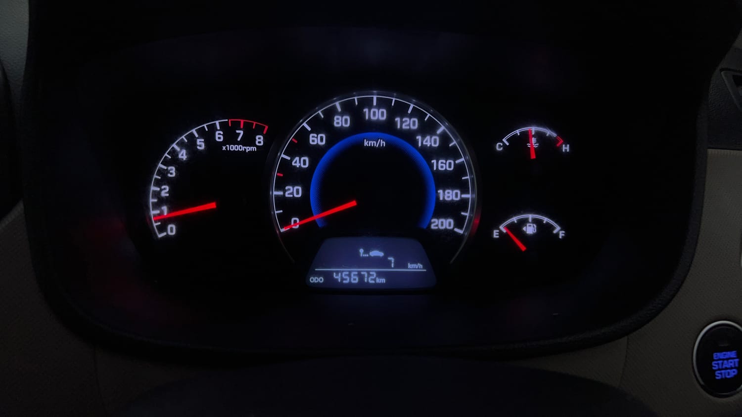 Used 2014 Hyundai Grand i10 Sportz 1.2 Kappa VTVT Petrol Manual interior CLUSTERMETER VIEW