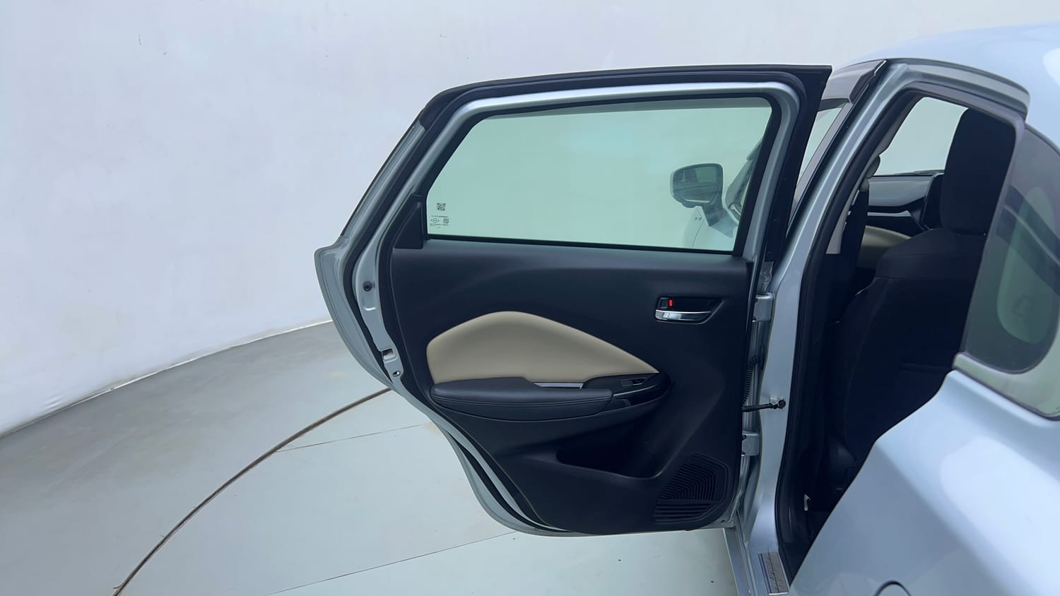 Used 2024 Toyota Glanza V Petrol Manual interior LEFT REAR DOOR OPEN VIEW