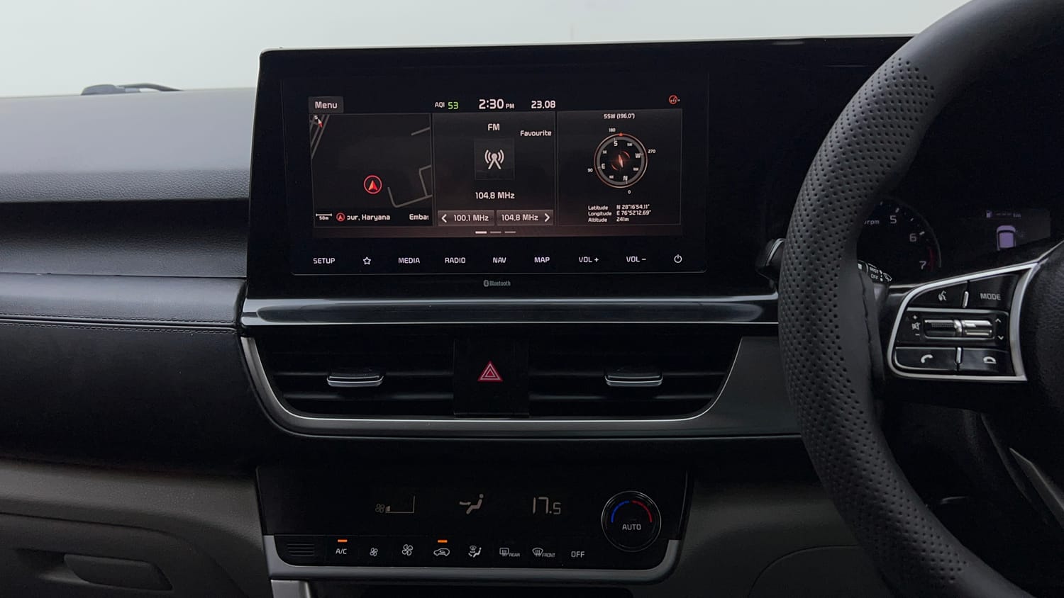 Used 2023 Kia Seltos HTX 1.5 Petrol Manual interior MUSIC SYSTEM & AC CONTROL VIEW