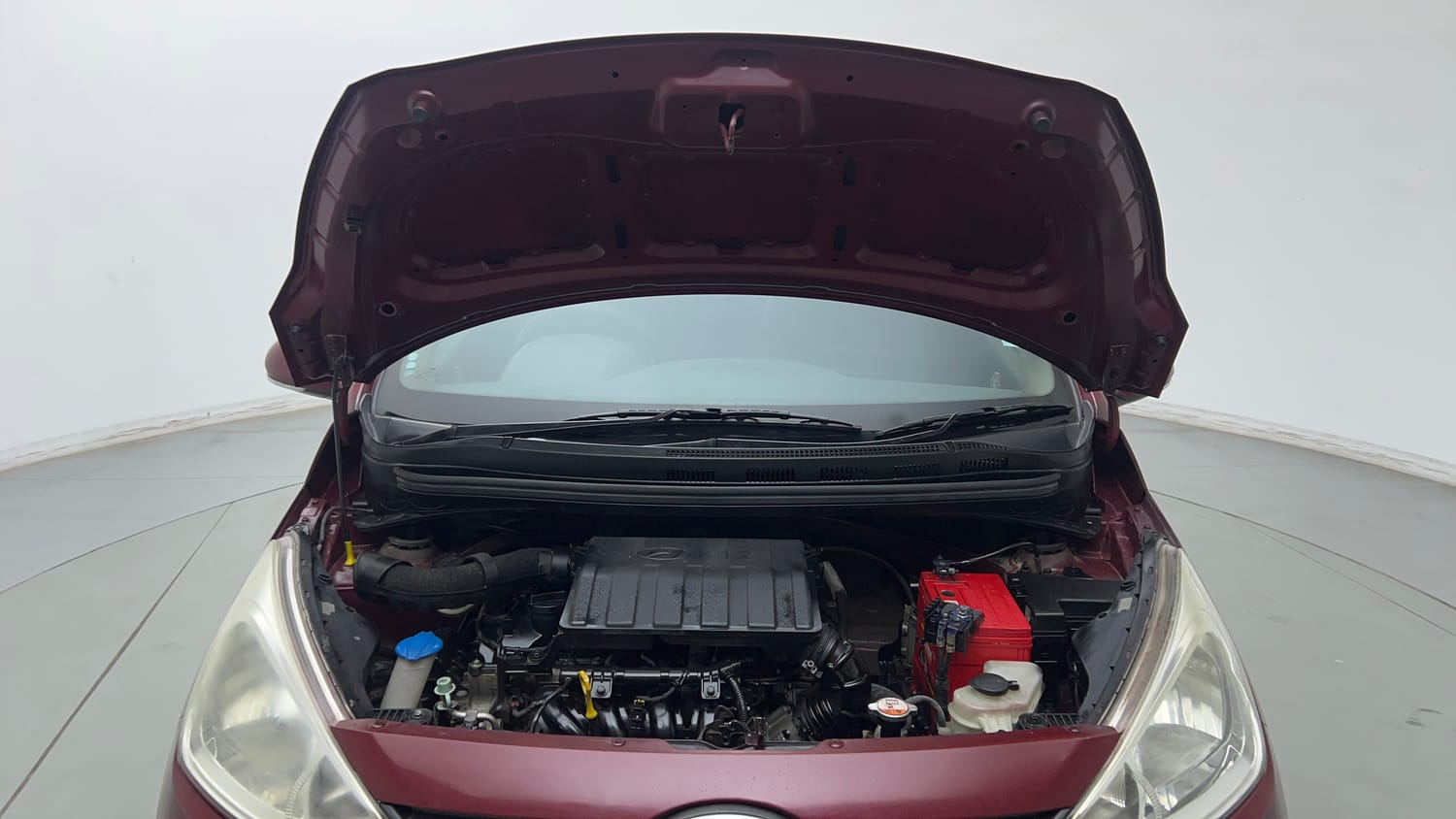 Used 2015 Hyundai Grand i10 Sportz 1.2 Kappa VTVT Petrol Manual engine ENGINE & BONNET OPEN FRONT VIEW
