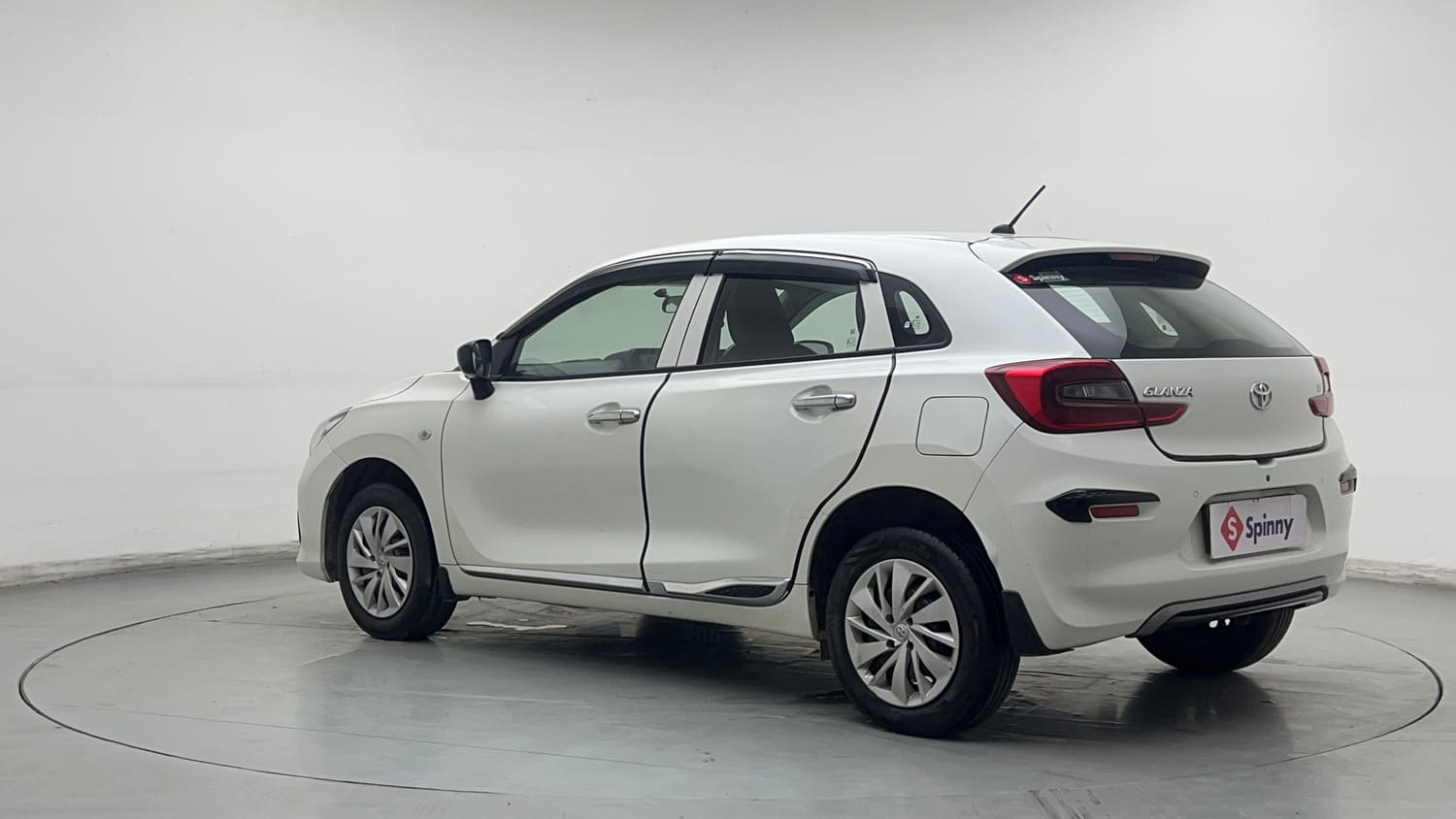 Used 2023 Toyota Glanza E Petrol Manual exterior LEFT REAR CORNER VIEW