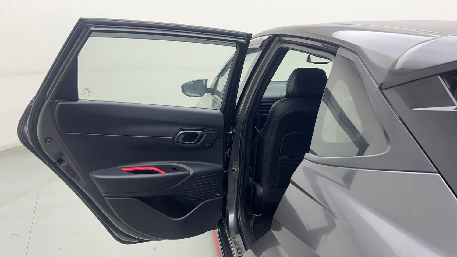 Used 2022 Hyundai i20 N Line N8 1.0 Turbo DCT Petrol Automatic interior LEFT REAR DOOR OPEN VIEW