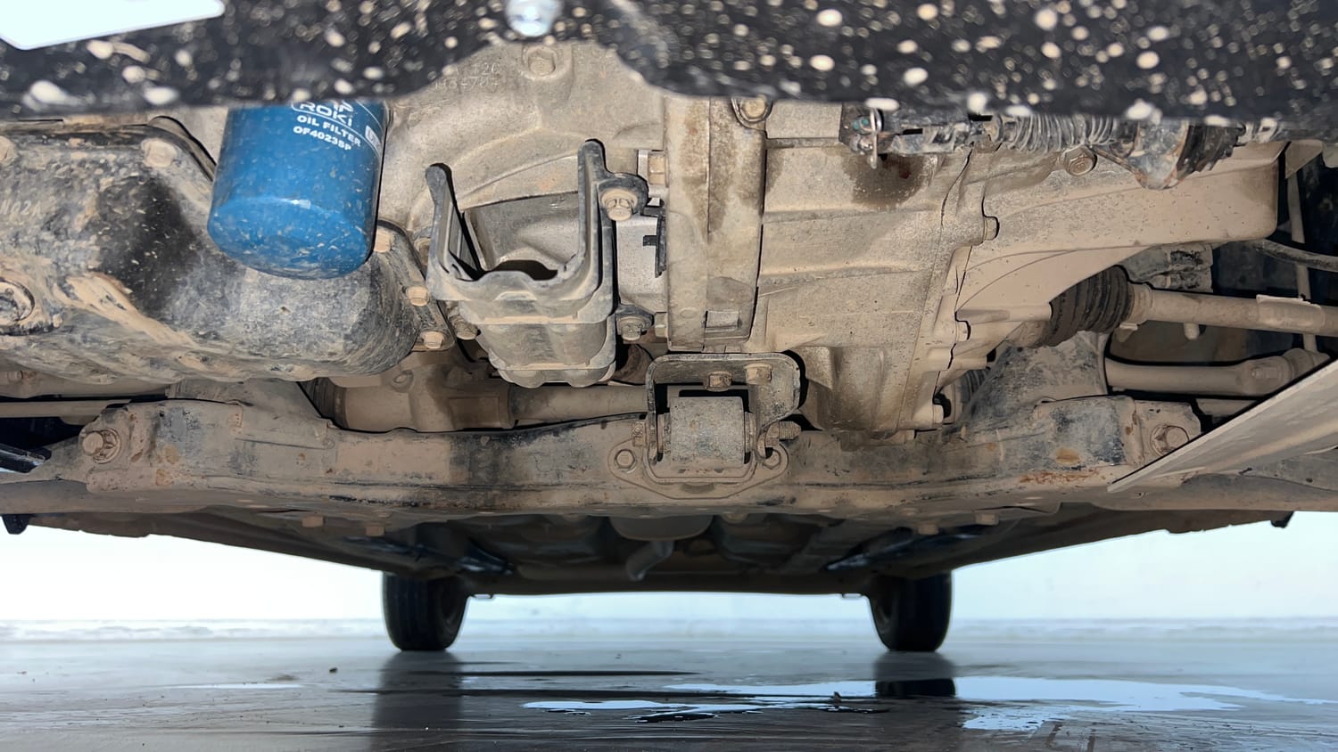 Used 2018 Hyundai Grand i10 Magna 1.2 Kappa VTVT Petrol Manual extra FRONT LEFT UNDERBODY VIEW