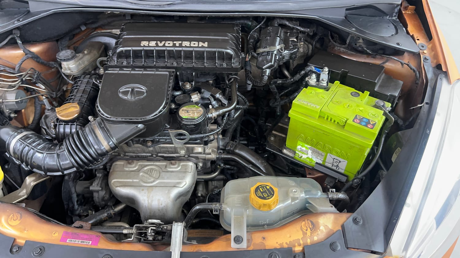 Used 2016 Tata Tiago Revotron XZ Petrol Manual engine ENGINE LEFT SIDE VIEW