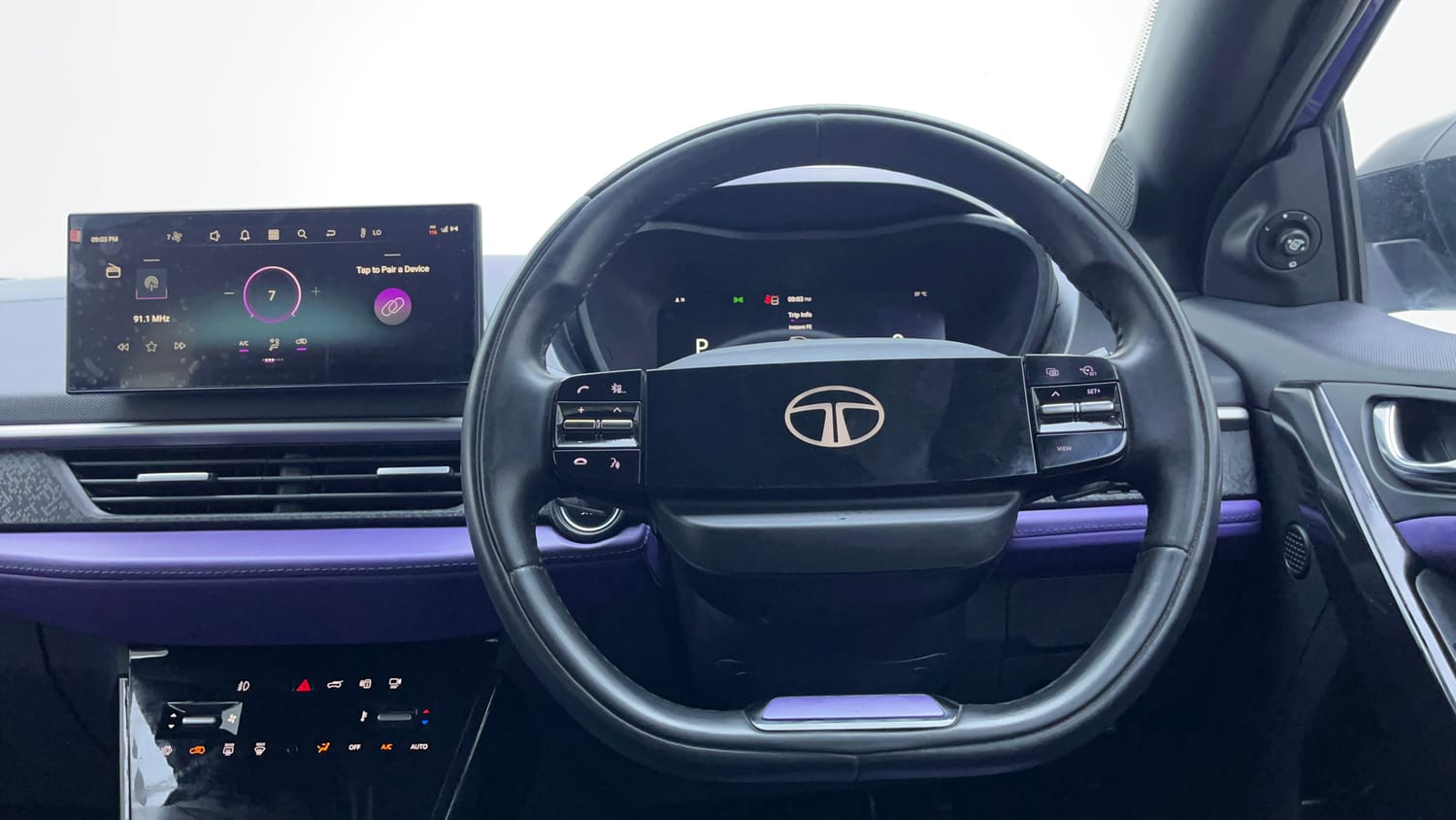 Used 2024 Tata Nexon Fearless Plus S Purple 1.2 Revotron Petrol 7DCA Dual Tone Petrol Automatic interior STEERING VIEW