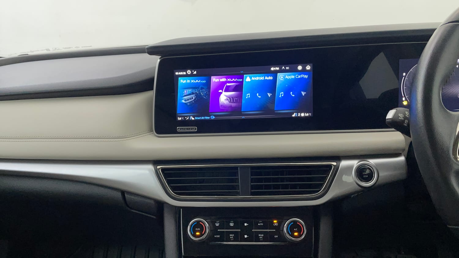Used 2024 Mahindra XUV700 AX7 Luxury Pack Diesel MT 7 STR Diesel Manual interior MUSIC SYSTEM & AC CONTROL VIEW