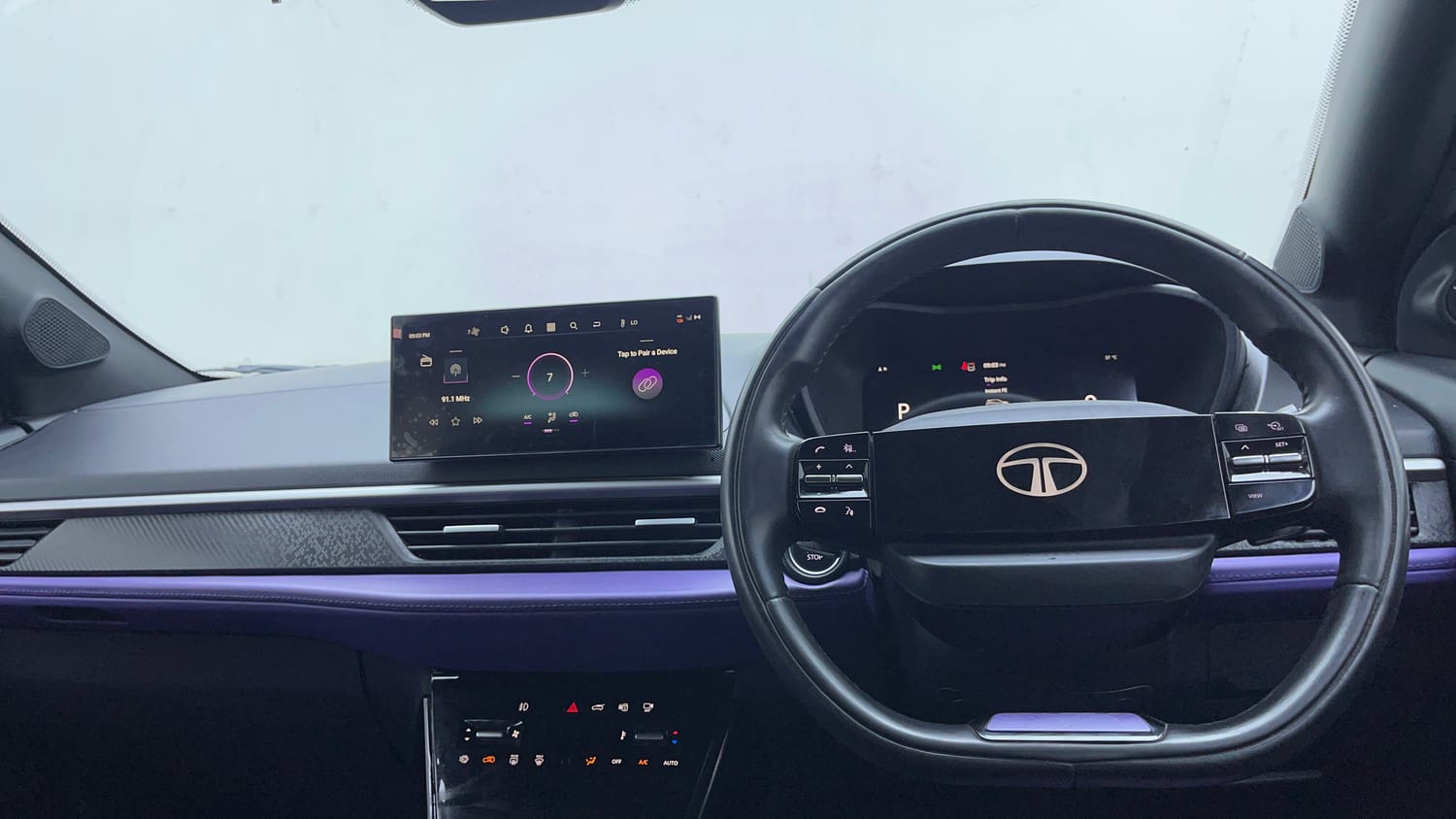 Used 2024 Tata Nexon Fearless Plus S Purple 1.2 Revotron Petrol 7DCA Dual Tone Petrol Automatic interior DASHBOARD VIEW