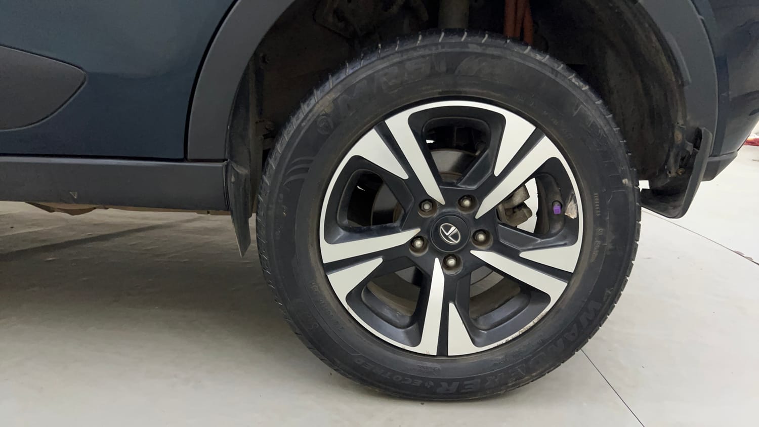 Used 2023 Tata Nexon EV XZ Plus LUX Electric Automatic tyres LEFT REAR TYRE RIM VIEW
