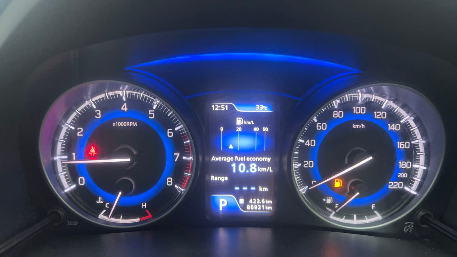 Used 2019 Toyota Glanza V CVT Petrol Automatic interior CLUSTERMETER VIEW