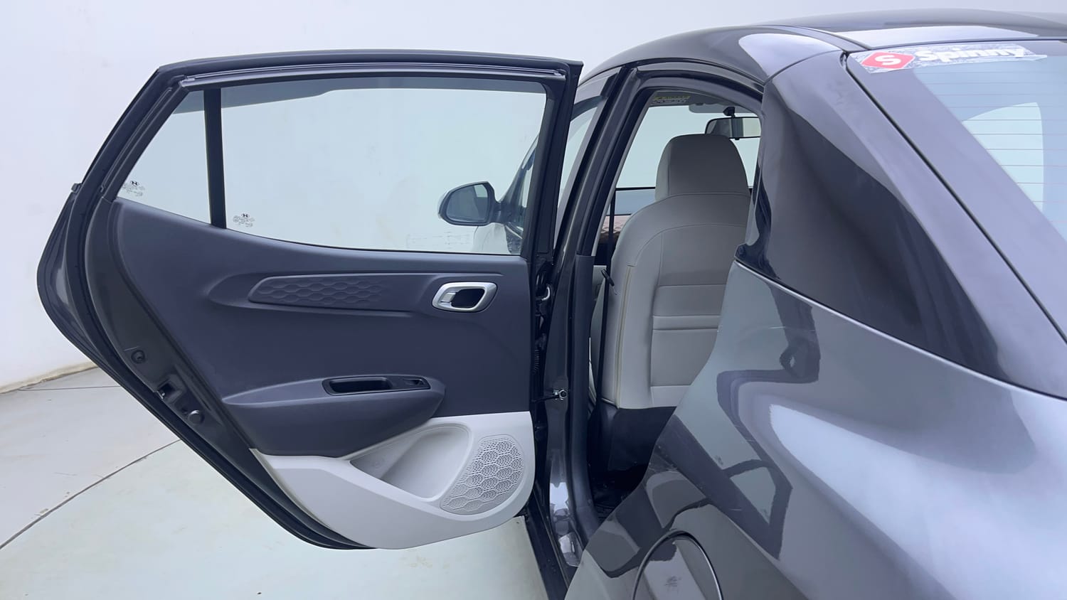Used 2026 Hyundai Aura SX Plus 1.2 AMT Petrol Petrol Automatic interior LEFT REAR DOOR OPEN VIEW