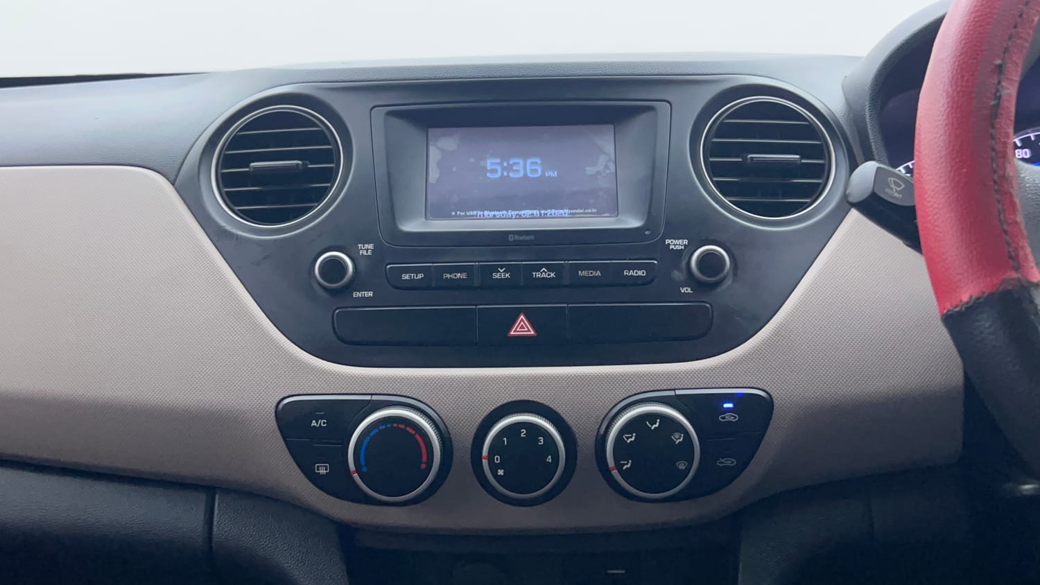 Used 2017 Hyundai Grand i10 Sportz 1.2 Kappa VTVT Petrol Manual interior MUSIC SYSTEM & AC CONTROL VIEW