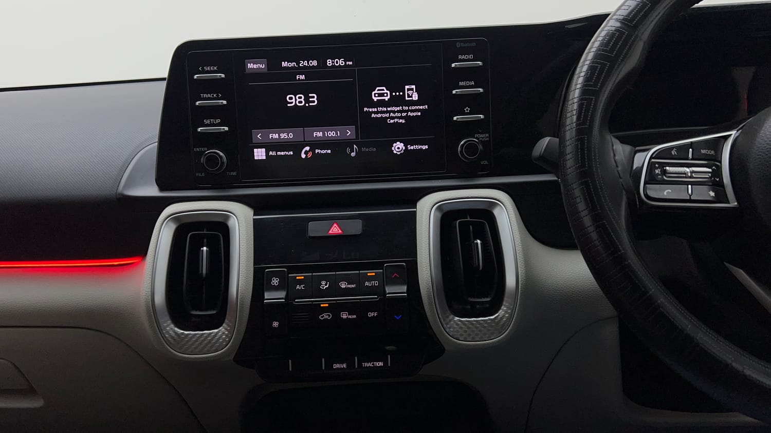 Used 2023 Kia Sonet Aurochs Edition 1.0 Petrol 7DCT Petrol Automatic interior MUSIC SYSTEM & AC CONTROL VIEW
